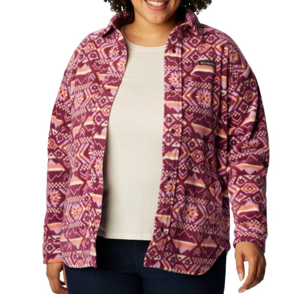 NWT Columbia Plus Size Benton Springs Long-Sleeve Shirt Jacket 2X Multi Color - Picture 6 of 6